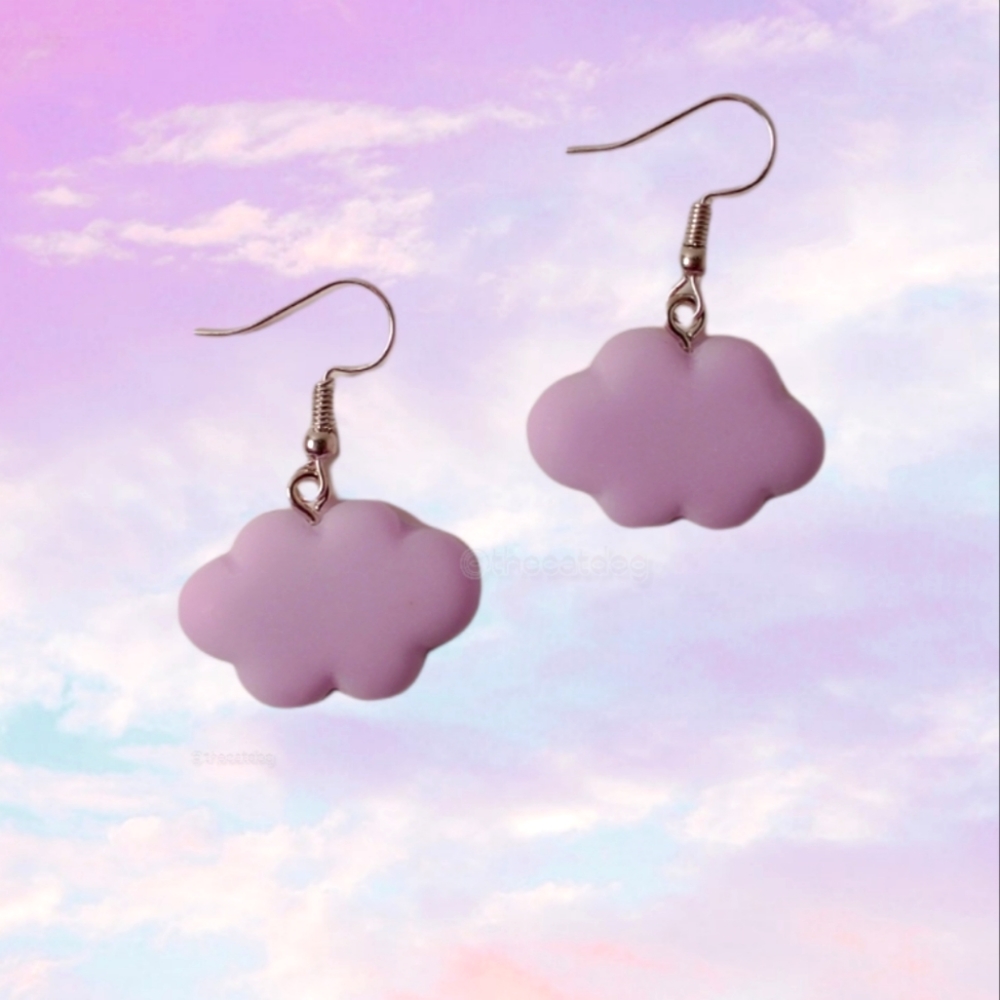 Lilac Purple cloud earrings